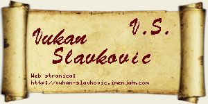 Vukan Slavković vizit kartica